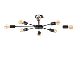 Opviq Ray - 1132 Lámpara de araña negra de hierro